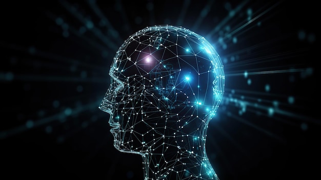 Logisch denkende kant van het menselijk brein Generatieve AI