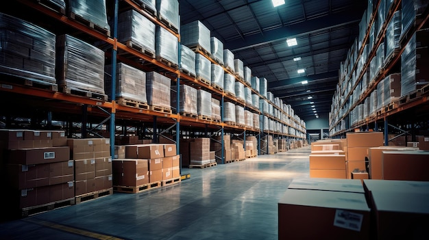 Logistics package warehouse background