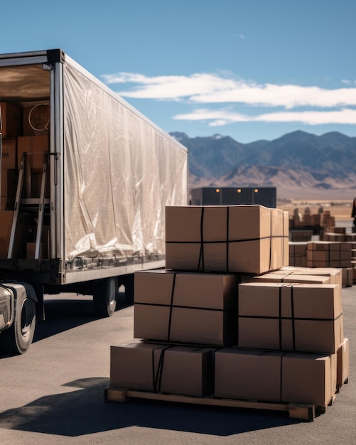 Logistics and Shipping in Desert Landscape