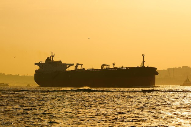 Logistiek en transport van internationaal containervrachtschip Vrachttransport Scheepvaart