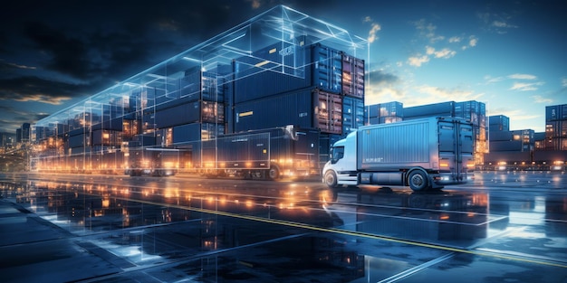 Logistiek en vervoer Distributie van het netwerk Container Cargo Ui Slimme logistieke verzending Online