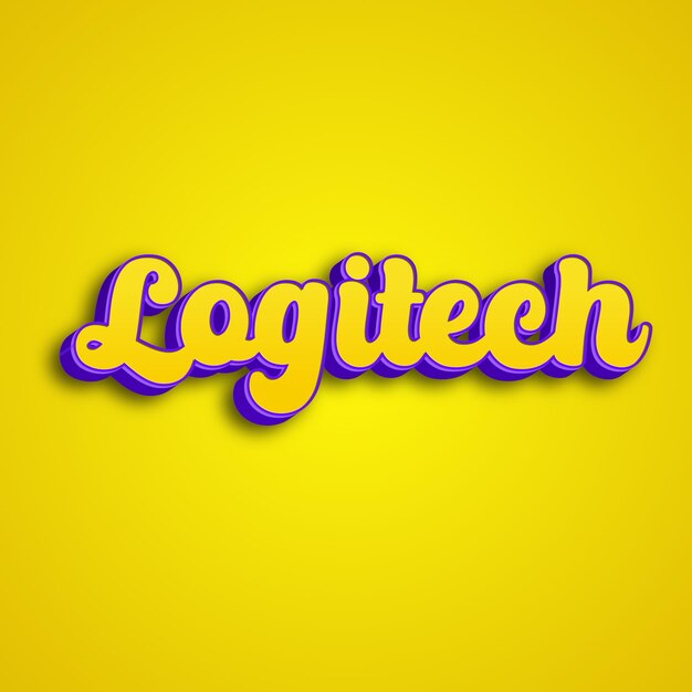 Logitech typography 3d design yellow pink white background photo jpg