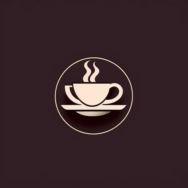写真 暗い背景のロゴのコーヒーカップ
