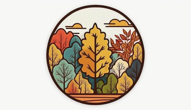 logo app minimalist vector autumn vibes sticker