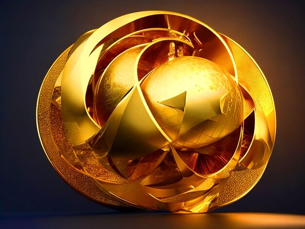 ローゴ アトラス ウォール アート プリント 4K 3D ゴールデン シャイニー クリエイティブ アート イメージ ダウンロード