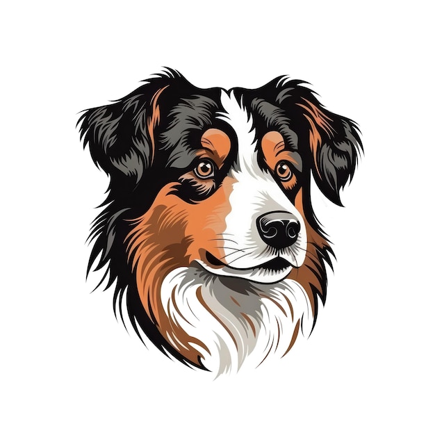 Logo Australian Shepherd Dog Op Geïsoleerde Transparante Achtergrond Png Generatieve AI