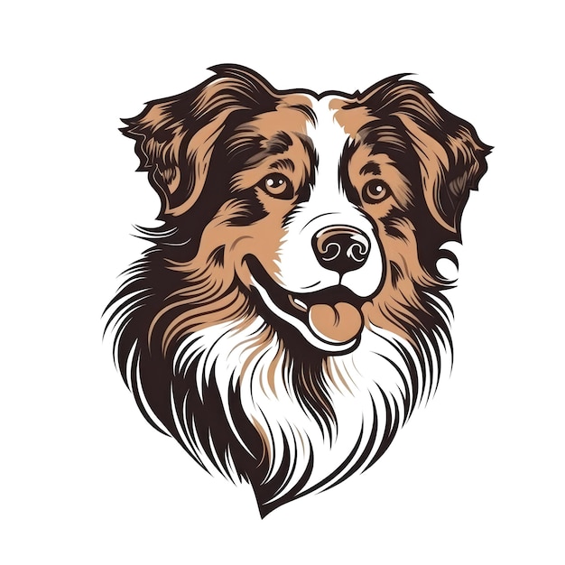 Logo Australian Shepherd Dog Op Geïsoleerde Transparante Achtergrond Png Generatieve AI