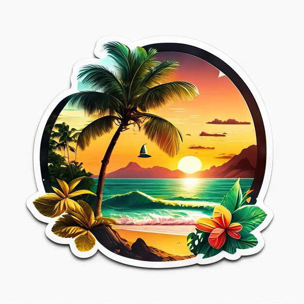 Foto logo del paradiso della spiaggia