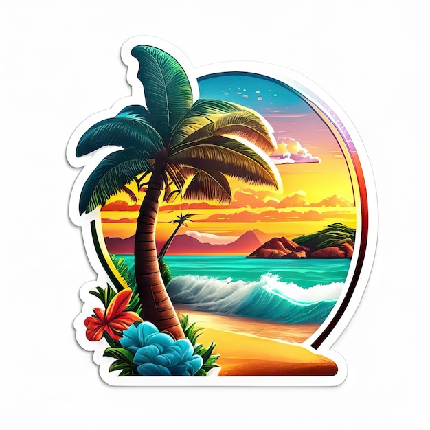 Foto logo del paradiso della spiaggia