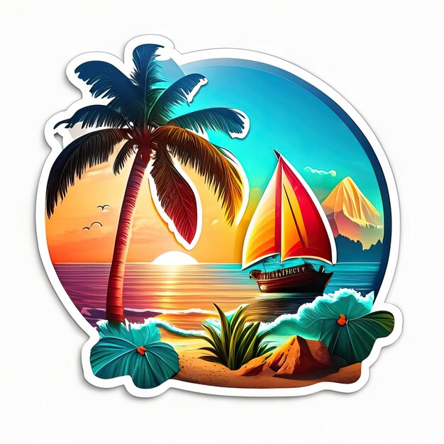 Foto logo del paradiso della spiaggia