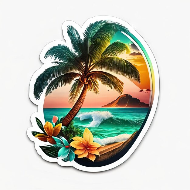 Foto logo del paradiso della spiaggia