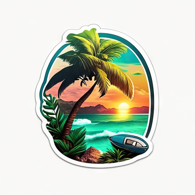 Photo logo beach paradise