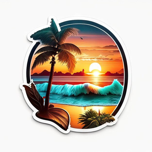 Foto logo del paradiso della spiaggia