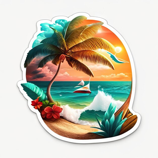 Photo logo beach paradise