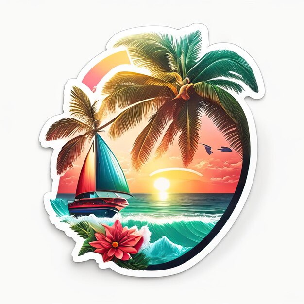 Foto logo del paradiso della spiaggia