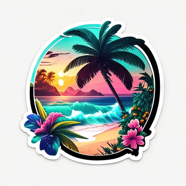 Foto logo del paradiso della spiaggia