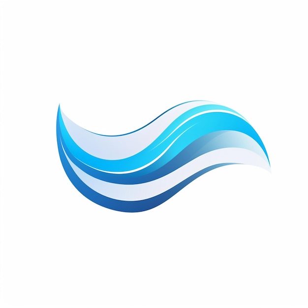 白い背景に青い波のロゴ 海産物 オーシャン・カンパニー