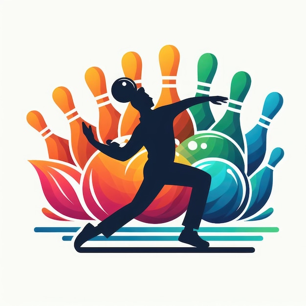 Foto un logo per una squadra sportiva di bowling con una palla da bowling