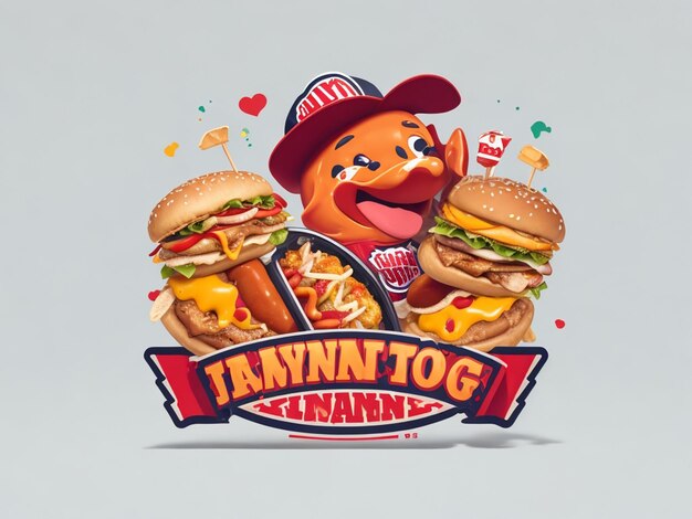 Photo logo brand hotdog junkfood fastfood mascot template