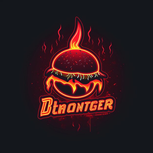 Foto un logo per un hamburger con le parole d'd'or'd'su di esso