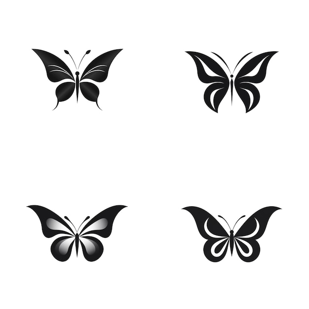 ロゴ蝶黒と白のシンプルなライン