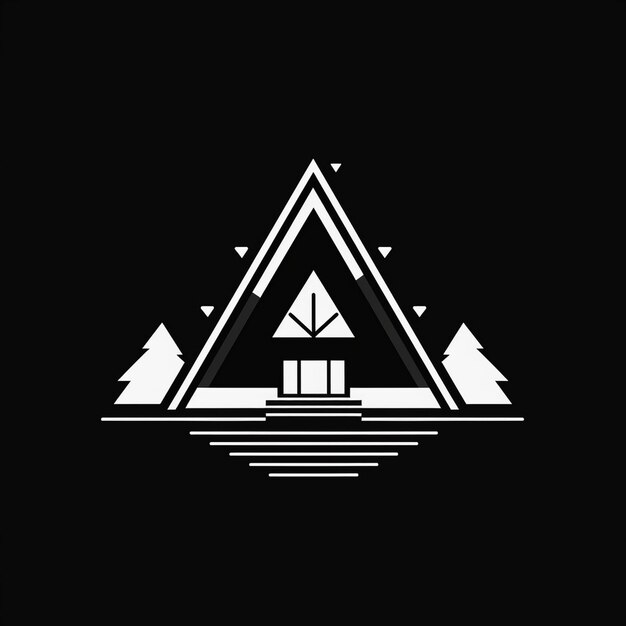 a logo for a cabin is shown in a triangle.