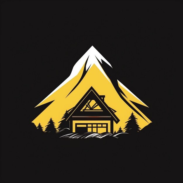 Photo a logo for a cabin in the mountains