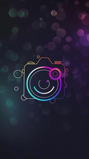 Photo logo of a camera on dark background