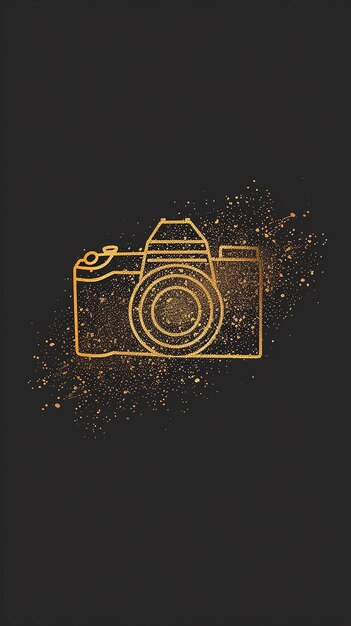 Photo logo of a camera on dark background