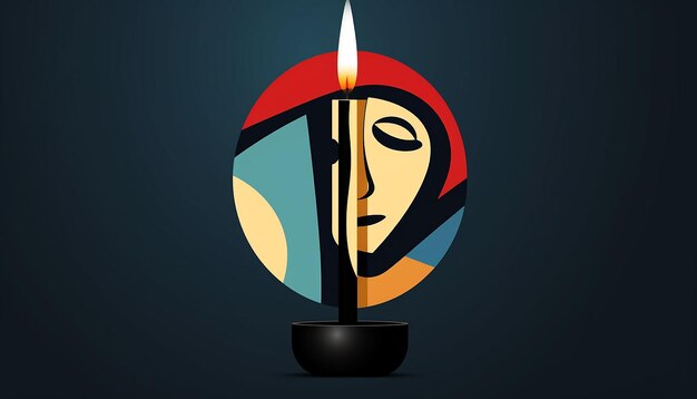 Photo logo for a candle brand pablo picasso style
