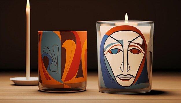 logo for a candle brand Pablo Picasso style