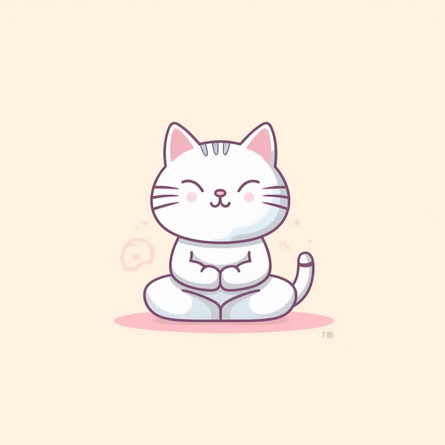 Kawaii Animal Cute Cat Pink Icon Graphic by naskaaset · Creative