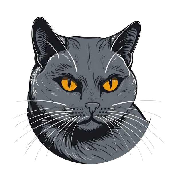 Logo Chartreux Kat Op Geïsoleerde Tansparent Achtergrond Png Generatieve AI