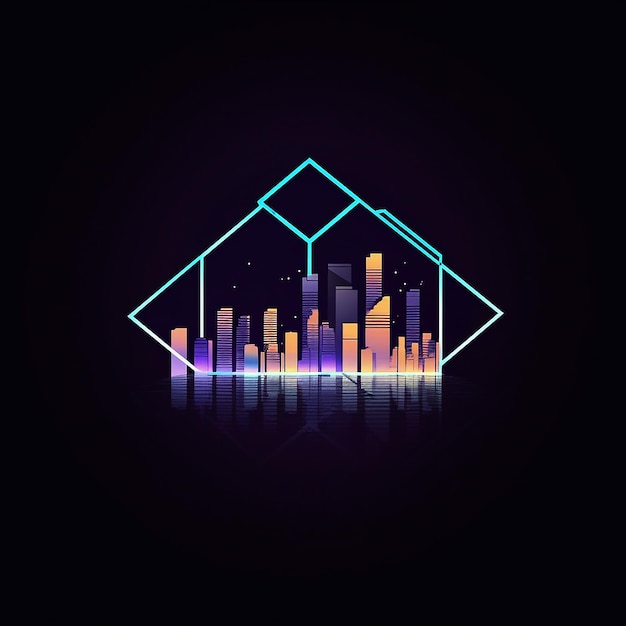 logo city with black background