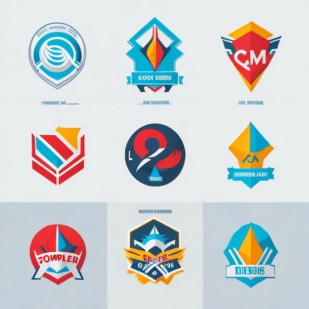 Logo collecties platte icoonontwerp