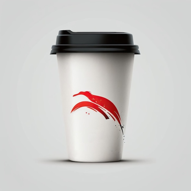 Logo design coffee paper cup on a white background