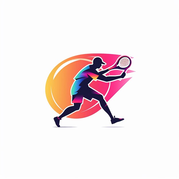 Photo logo design featuring a tennis player