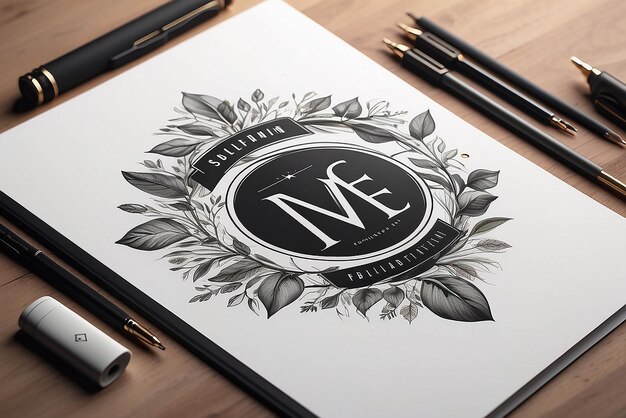 Photo logo design illustration mockup