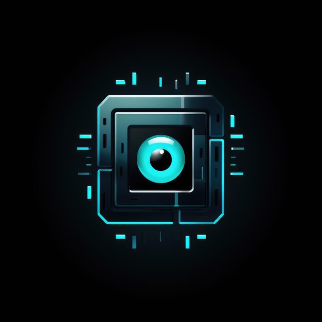 Foto progettazione del logo legata allo sviluppo dell'ia chat bot robot android produzione robotica sfera it su uno sfondo isolato