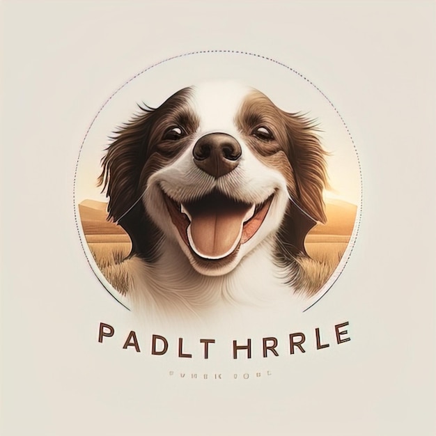 Foto logo cane faccia felice minimalista