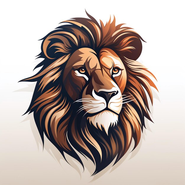 logo emblem with a lion head on a white background