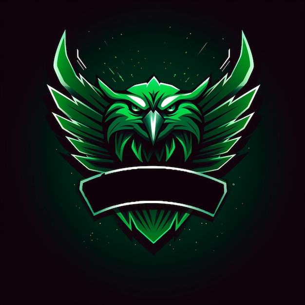 Logo of a falcon for gamers or esports team in green