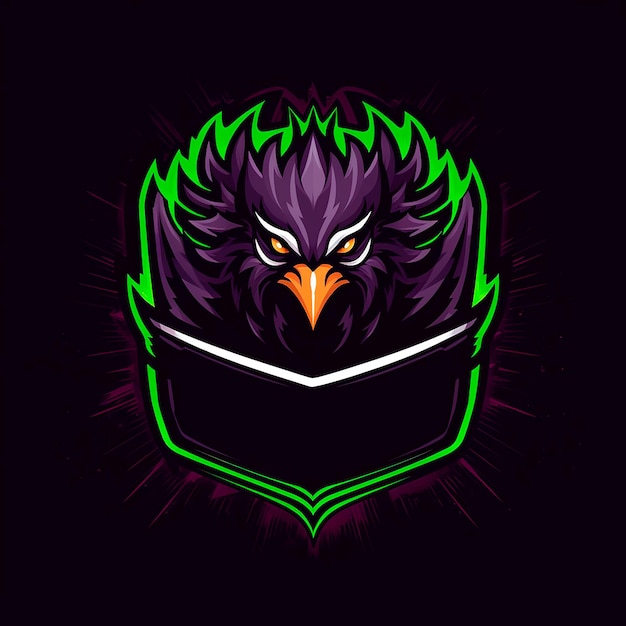 Logo di un falco per giocatori o squadre di esport in verde