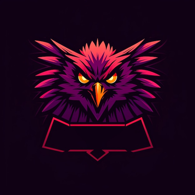 Logo of a falcon for gamers or esports team in red color