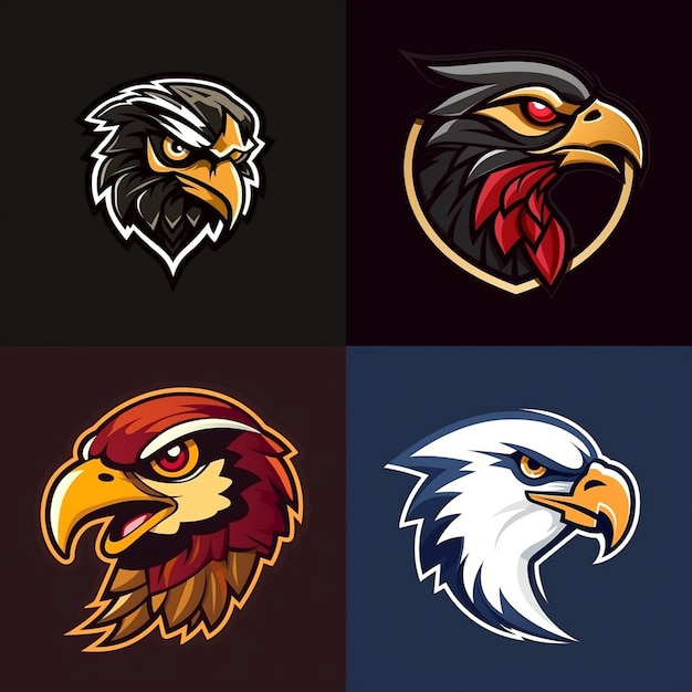 Logo falcon in mascot 3d 8