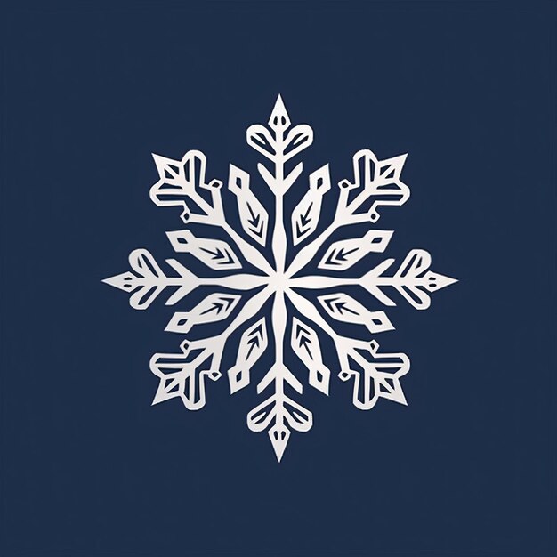 a logo of a frosty snowflake on a navy background white background White background HD Photo Isolate