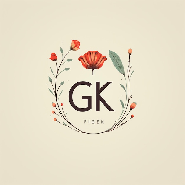 Photo a logo for g g g glast with flowers and leaves.