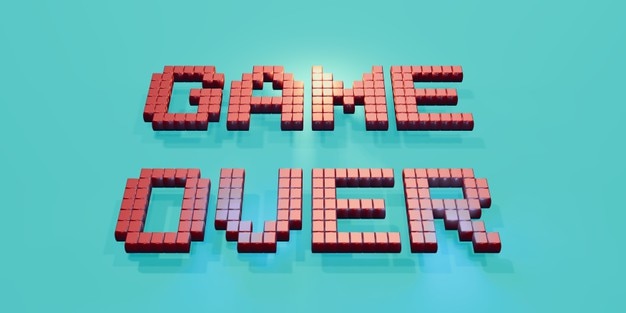 Logo Game Over Neon Laser Color Alphabet Glow Effect Leuke en vrolijke 3D-afbeelding