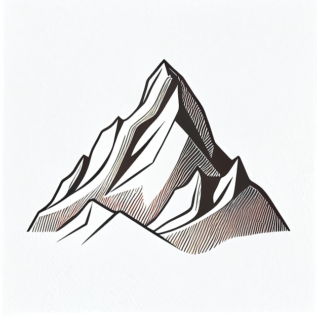 Photo logo of geometric mountain minimalist simple element illustration generative ai