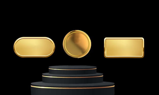 Logo golden emblem and award